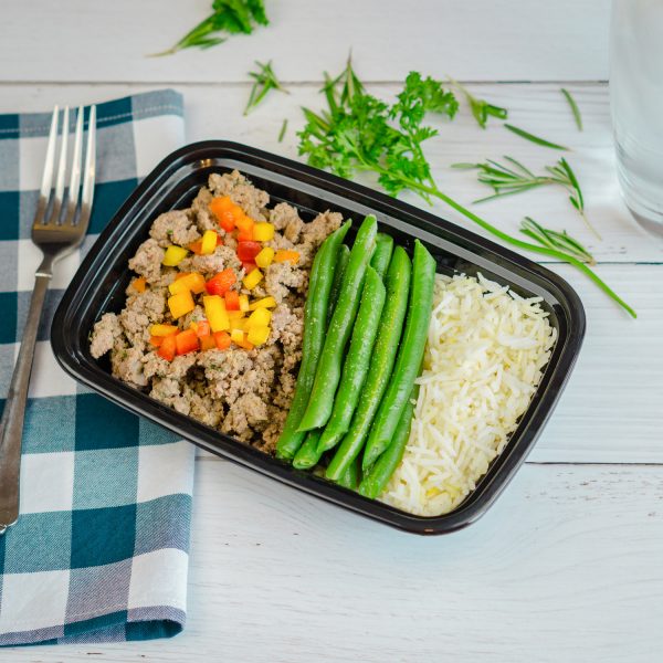 Ground Beef, Green Beans, & White Rice